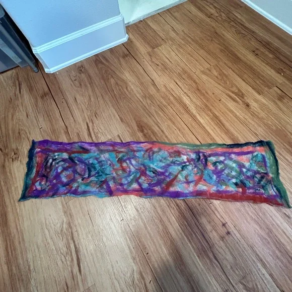 Handmade Wool & Silk Felted Scarf - Picture 2 of 9